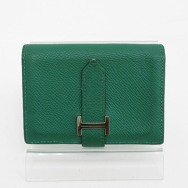 Hermes Bearn Mini Wallet Green Epson Leather